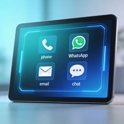 Futuristic unified communication dashboard illustrating omnichannel call resolution