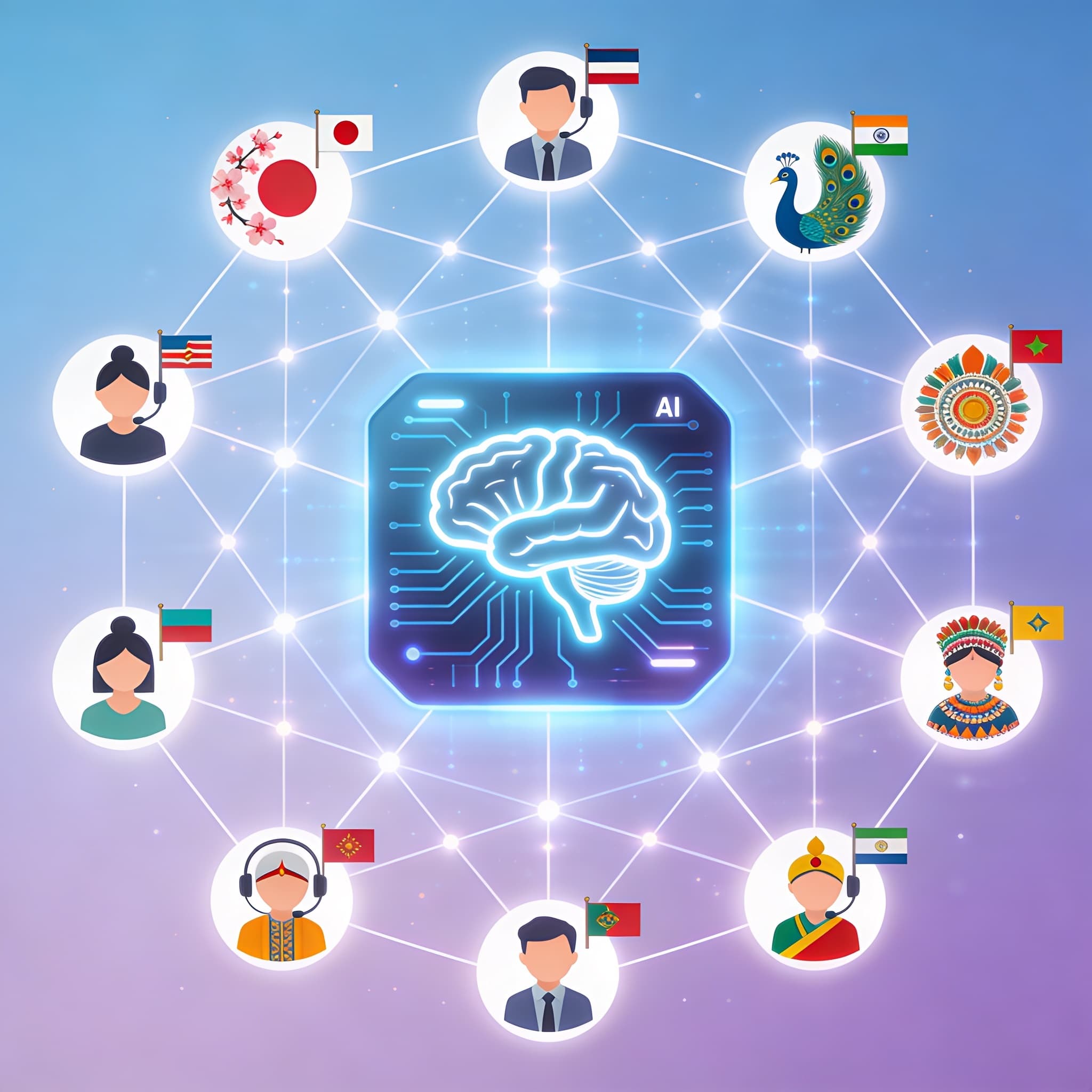Global AI-powered multilingual customer support network connecting diverse users across the world.